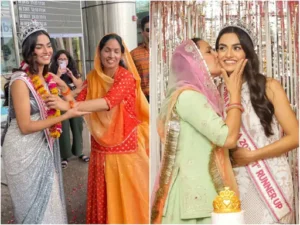 क्राउन सजाने के बाद जैसे ही रूबल जयपुर एयरपोर्ट पहुंचीं तो उनकी मां ने जबरदस्त स्वागत किया। घर पहुंचने पर खूब प्यार दिया।